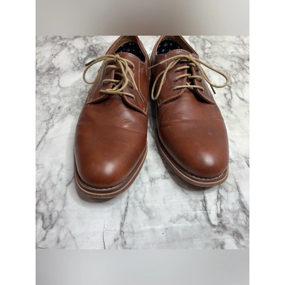 Curt & Larson Men's Brown faux Leather Derby Shoes  Lace-Up Comfort size 10.5